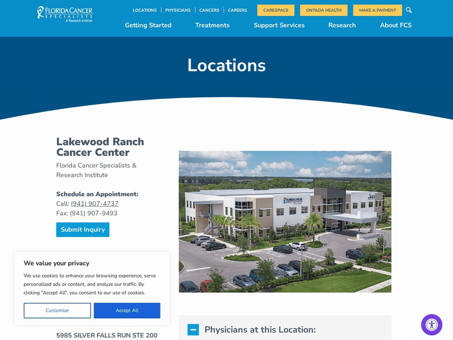 Dr. Amir Harandi — Florida Cancer Specialists & Research Institute — Lakewood Ranch, Lakewood Ranch FL